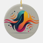 Gelbe Diamant- und Wasserwaagen Keramik Ornament (Hinten)