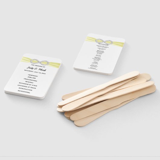 Gelbe Diamant-Unendlichkeit-Hochzeitsförderer Fächer (Non-assembled)