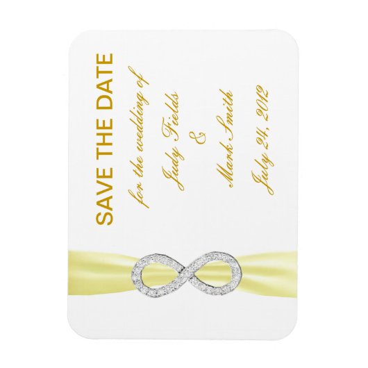 Gelbe Diamant Unendlichkeit retten das Datumsfenst Magnet (Vertikal)