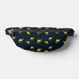Gelbe Dinosaurier auf blau Bauchtasche