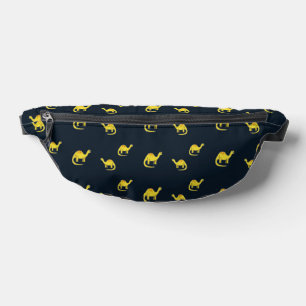 Gelbe Dinosaurier auf blau Bauchtasche