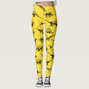 Gelbe Dinosaurier-Leggings Leggings
