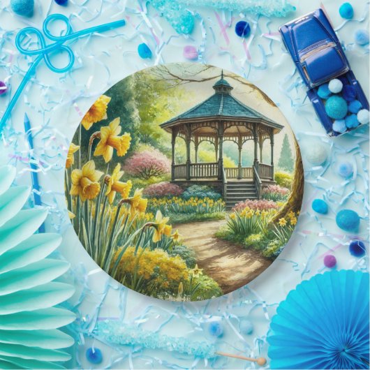 Gelbe Dioden und Gazebo-Papierplatte Pappteller (Party)