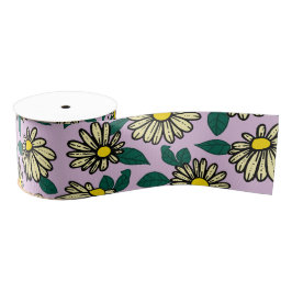 Gelbe Ditsy-Floral Pattern Ribbon Ripsband