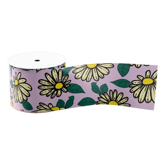Gelbe Ditsy-Floral Pattern Ribbon Ripsband (Spule)