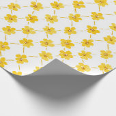 Gelbe Ditsy Grandmillenial Blume Geschenkpapier (Ecke)