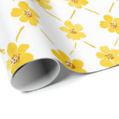 Gelbe Ditsy Grandmillenial Blume Geschenkpapier (Rolleneckpunkt)