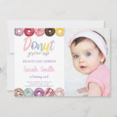 Gelbe Donut Einladungen mit Foto (Vorderseite)