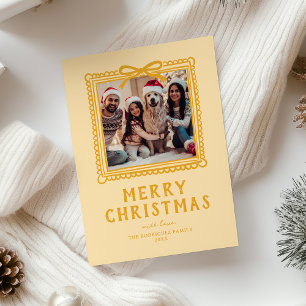 Gelbe Doodle-Fotorahmen Weihnachten