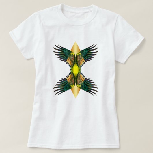 Gelbe Doppelflüge Diamantdesign T-Shirt (Design vorne)
