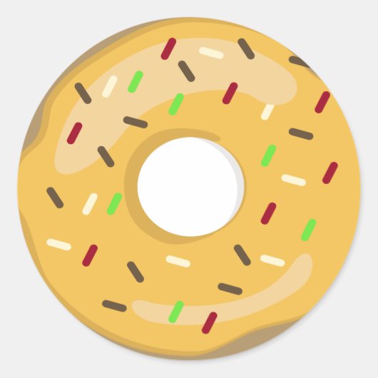 Gelbe Doughnut-Aufkleber Runder Aufkleber (Vorderseite)