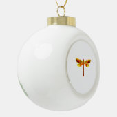 Gelbe Drachenfliege Keramik Kugel-Ornament (Links)