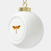 Gelbe Drachenfliege Keramik Kugel-Ornament (Rechts)