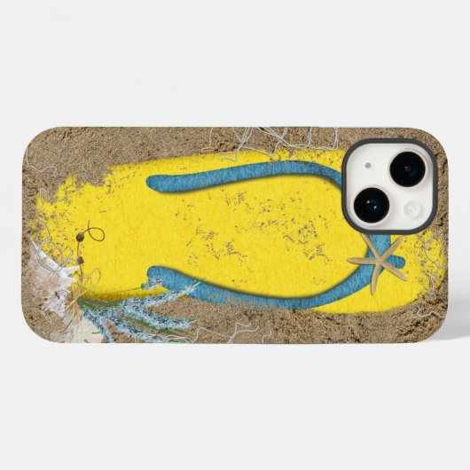 Gelbe Dreh Flop in Sand Case-Mate iPhone Hülle (Rückseite (Horizontal))