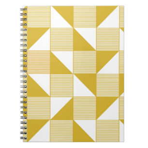Gelbe Dreiecke: Lineares Nahtloses Muster. Notizblock