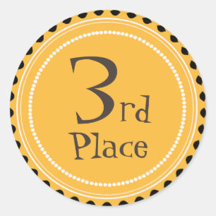 Gelbe drittplatzierte der Preis-Aufkleber des Runder Aufkleber