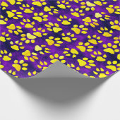 Gelbe Drucke auf Lila - Umschlagpapier Geschenkpapier (Ecke)