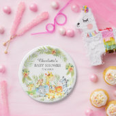 Gelbe Dschungel-Tier-Babyparty 7" Platte Pappteller (Party)
