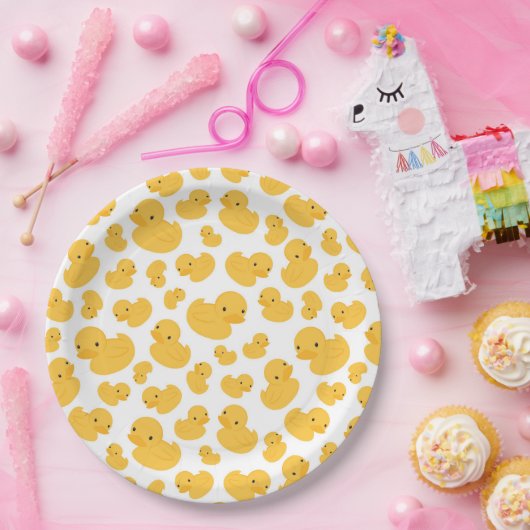 Gelbe Duckblase Bath Gemusterte Papierplatte Pappteller (Party)