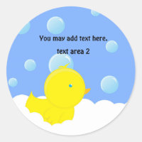 Gelbe Duckie in Blase Bath Babydusche Aufkleber