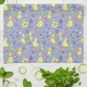 Gelbe Ducklings Farbige Blume Lila Frühling Geschirrtuch (Gefaltet)