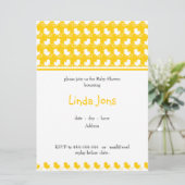 gelbe ducky Reihen-Babypartyeinladung Einladung (Stehend Vorderseite)