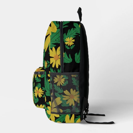 Gelbe dunkle Blume mit grünen Blätter Case-Mate Bedruckter Rucksack (Rechts)