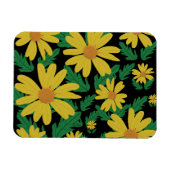 Gelbe dunkle Blume mit grünen Blätter Magnet (Horizontal)