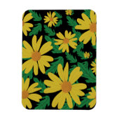 Gelbe dunkle Blume mit grünen Blätter Magnet (Vertikal)