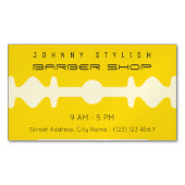 Gelbe Duoton-Rasierklingen-Form-Rahmenabdeckung Magnetische Visitenkarte (Vorderseite)