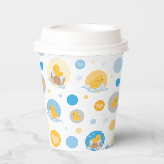 Gelbe Dusche Bath Gemusterter Papiercup Pappbecher (Vorderseite)