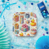 Gelbe Dusche Kindergeburtstag Paper Teller (Party)