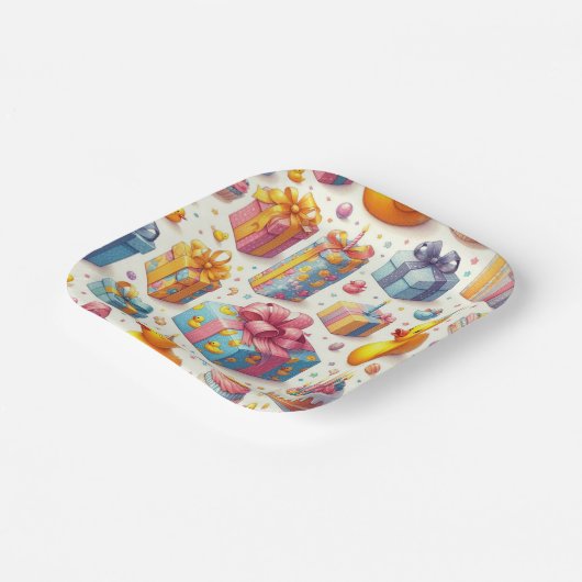 Gelbe Dusche Kindergeburtstag Paper Teller (Gewinkelt)