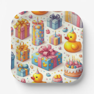 Gelbe Dusche Kindergeburtstag Paper Teller
