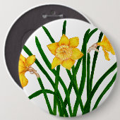 Gelbe düsterne Aquarellmalerei Button (Vorne & Hinten)