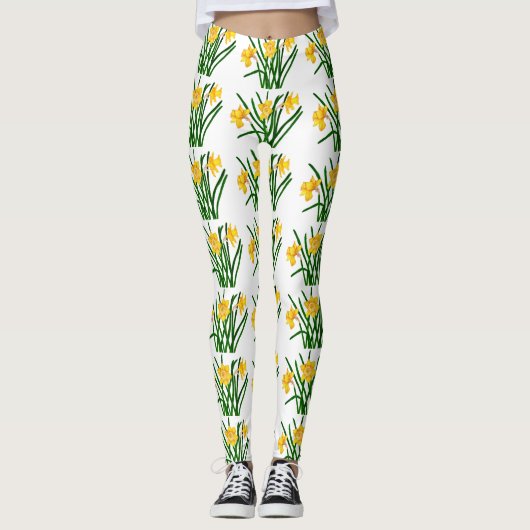 Gelbe düsterne Aquarellmalerei Leggings (Vorderseite)