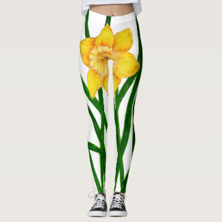 Gelbe düsterne Aquarellmalerei Leggings