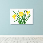 Gelbe düsterne Aquarellmalerei Leinwanddruck (Insitu (Holzboden))