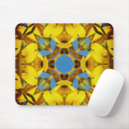 Gelbe Echinacea Blume Abstrakte Blume Art Mousepad (Mit Mouse)