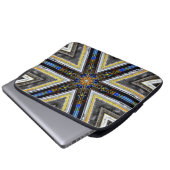 Gelbe Ecken alter und rustikaler Rahmen Dreiecke t Laptopschutzhülle (Vorne Knopf)