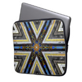 Gelbe Ecken alter und rustikaler Rahmen Dreiecke t Laptopschutzhülle (Vorderseite Links)