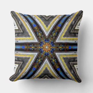Gelbe Ecken alter und rustikaler Rahmendreiecke Kissen