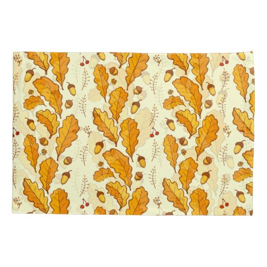Gelbe Eiche Blätter: Herbstuntergrund. Kissenbezug (Rückseite)