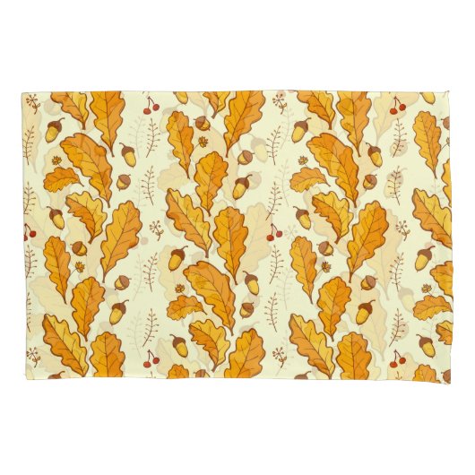 Gelbe Eiche Blätter: Herbstuntergrund. Kissenbezug (Vorderseite)