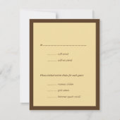 Gelbe Eiche Hochzeitszittel UAWG Response Card RSVP Karte (Rückseite)