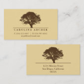 Gelbe Eiche im ewigen Stil Telefonnummerkarte (Vorne/Hinten)