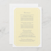 Gelbe, einfach elegante Informationskarte Begleitkarte (Vorne/Hinten)