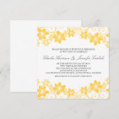 Gelbe einfache Blumenhochzeit Einladung (Vorne/Hinten)