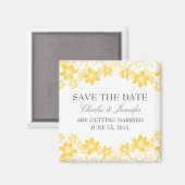 Gelbe einfache Blüte Speichern Sie das Date Magnet (Vorderseite/Rückseite)