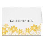 Gelbe einfache florale Tischnummer (Vorderseite (Horizontal))